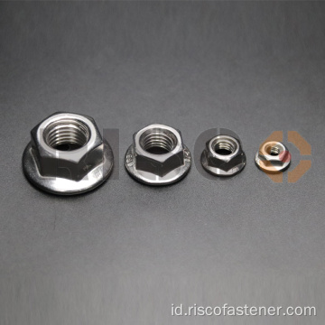 DIN6923 Kacang flensa stainless steel